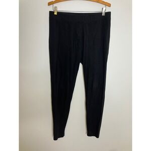 Soft Surroundings Leggings Womens L Black Excellent Cotton Spandex Knit Stretch